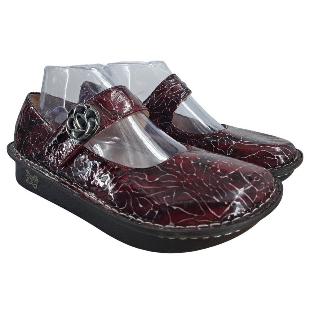 Alegria Pal 544 Red Comfort Mary Jane Shoes Size 39 US 9 Paloma Patent Leather